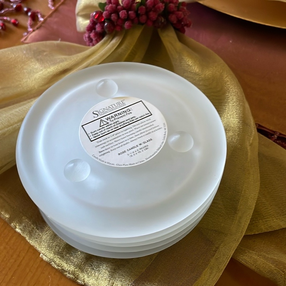 🌻 Giftable SIGNATURE Set of 6 frosted glass coasters w feet No chips NEVER USED